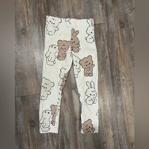 H&M Cream and Brown Animal Print Leggings